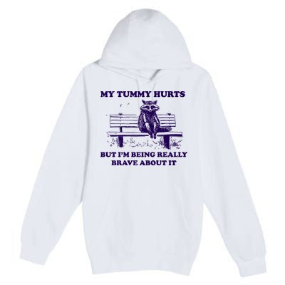 My Tummy Hurts But IM Being Really Brave About It Premium Pullover Hoodie