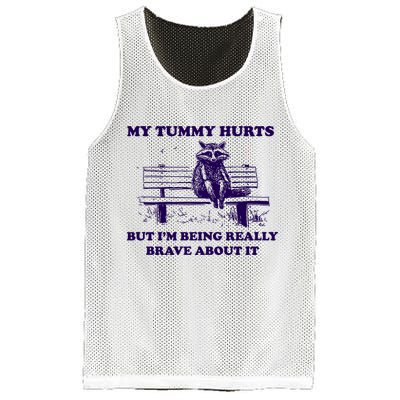 My Tummy Hurts But IM Being Really Brave About It Mesh Reversible Basketball Jersey Tank