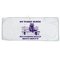 My Tummy Hurts But IM Being Really Brave About It Large Microfiber Waffle Golf Towel