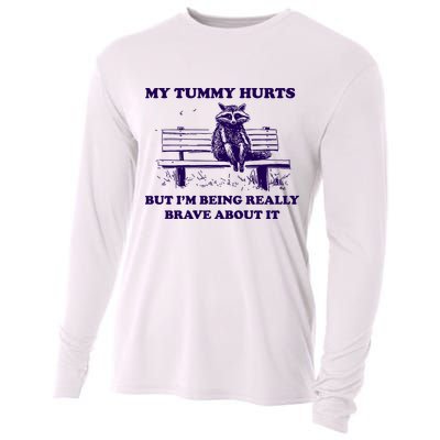 My Tummy Hurts But IM Being Really Brave About It Cooling Performance Long Sleeve Crew