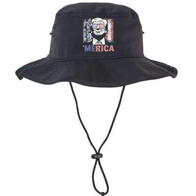 Merica Trump Happy 4th Of July Trump American Flag Legacy Cool Fit Booney Bucket Hat