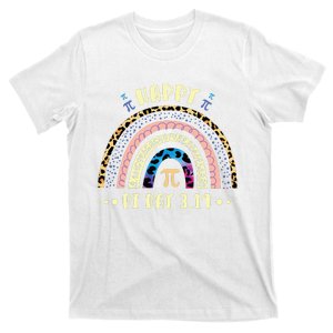 Math Teacher Happy Pi Day Mathematic Leopard Rainbow 3.14 T-Shirt