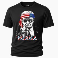 Merica Trump Happy 4th Of July Trump Cooling Performance Crew T-Shirt