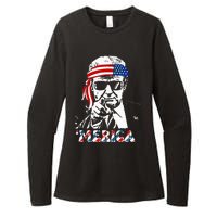 Merica Trump Happy 4th Of July Trump Womens CVC Long Sleeve Shirt