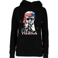 Merica Trump Happy 4th Of July Trump Womens Funnel Neck Pullover Hood