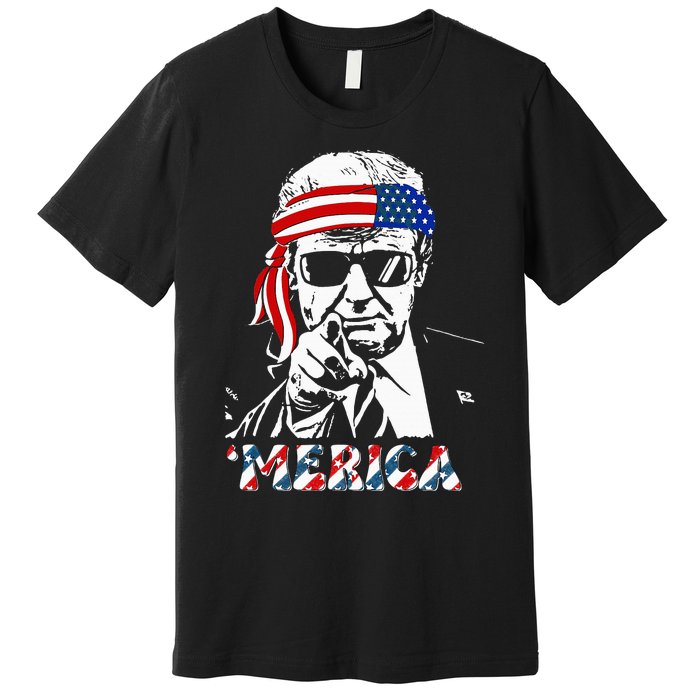 Merica Trump Happy 4th Of July Trump Premium T-Shirt