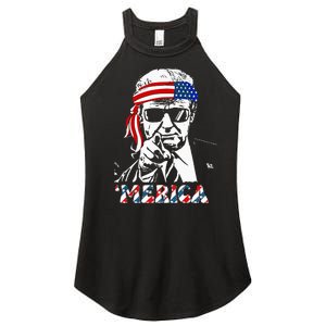 Merica Trump Happy 4th Of July Trump Women's Perfect Tri Rocker Tank