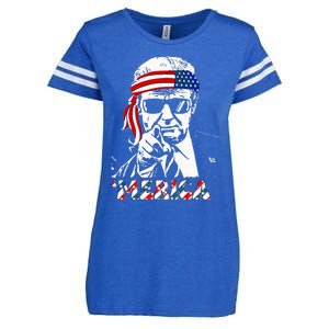 Merica Trump Happy 4th Of July Trump Enza Ladies Jersey Football T-Shirt