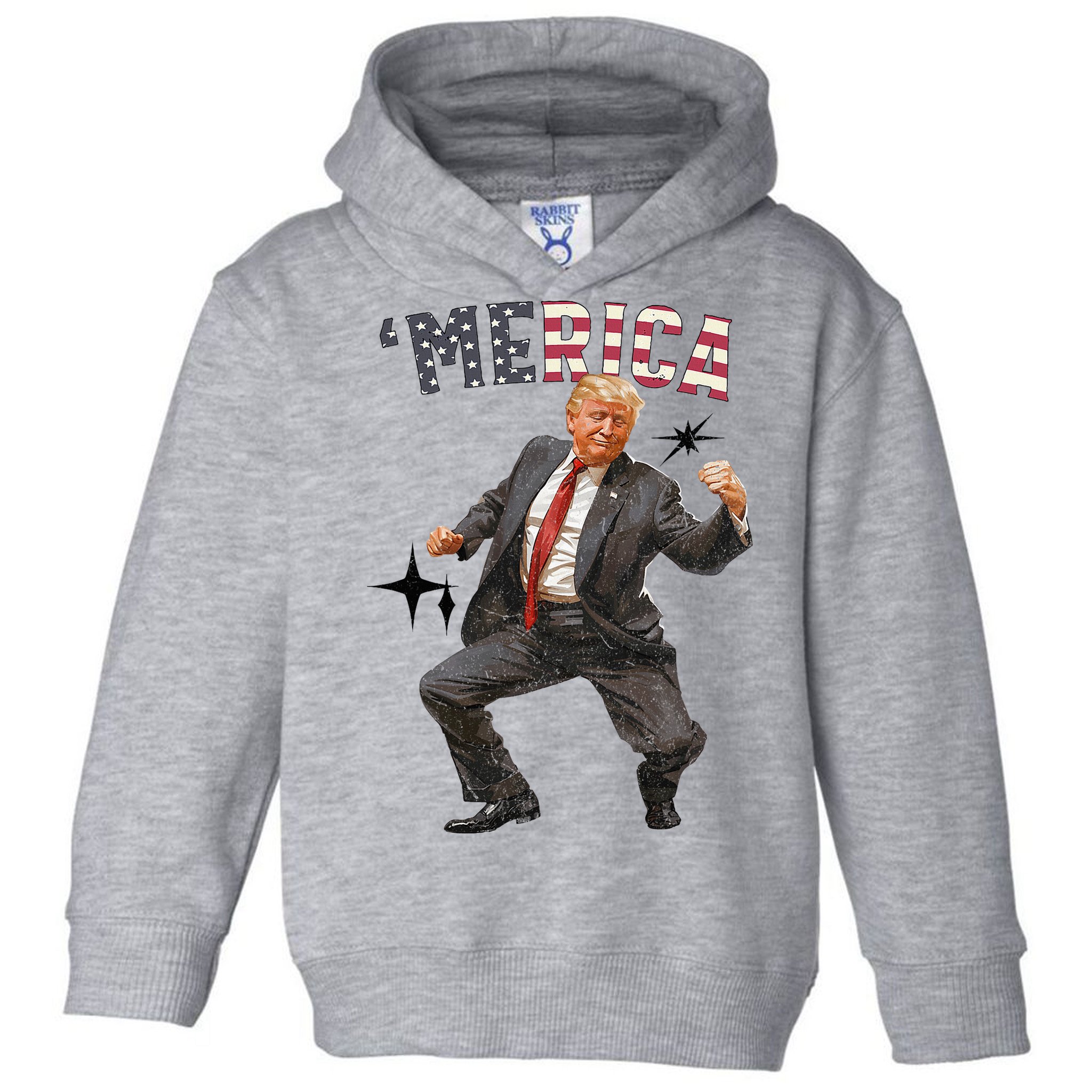 Merica Trump Happy 4th Of July Trump American Flag Toddler Hoodie