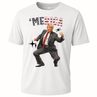 Merica Trump Happy 4th Of July Trump American Flag Cooling Performance Crew T-Shirt