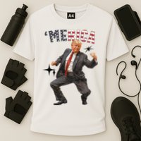 Merica Trump Happy 4th Of July Trump American Flag Cooling Performance Crew T-Shirt