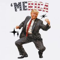 Merica Trump Happy 4th Of July Trump American Flag Cooling Performance Crew T-Shirt
