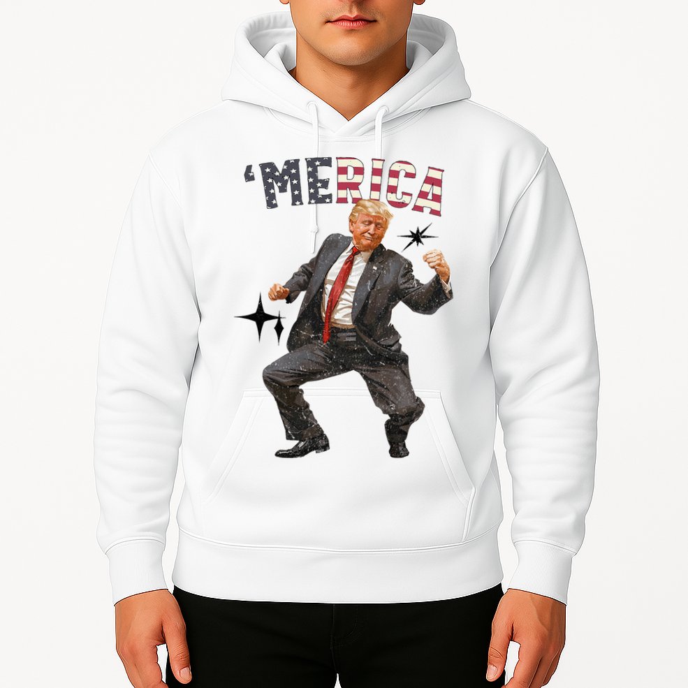 Merica Trump Happy 4th Of July Trump American Flag Hoodie