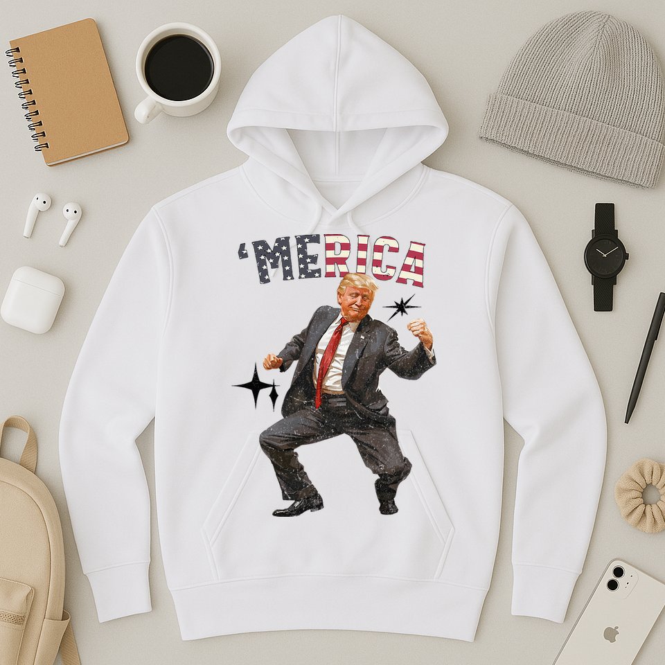 Merica Trump Happy 4th Of July Trump American Flag Hoodie