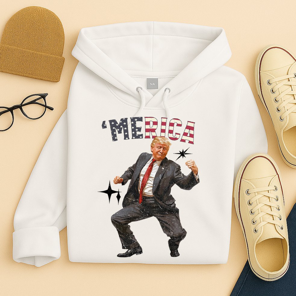 Merica Trump Happy 4th Of July Trump American Flag Hoodie