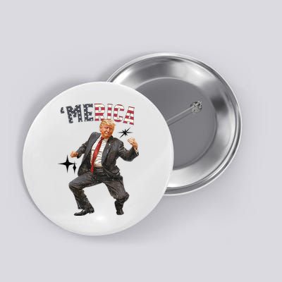 Merica Trump Happy 4th Of July Trump American Flag Button
