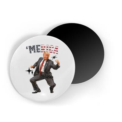 Merica Trump Happy 4th Of July Trump American Flag Magnet