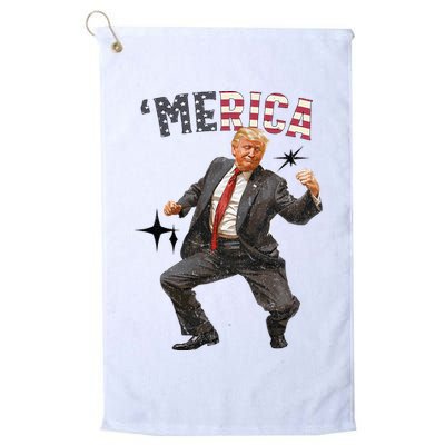 Merica Trump Happy 4th Of July Trump American Flag Golf Towel