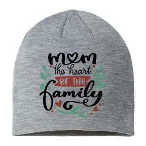 Mom The Heart Of The Family Cute Gift Sustainable Beanie