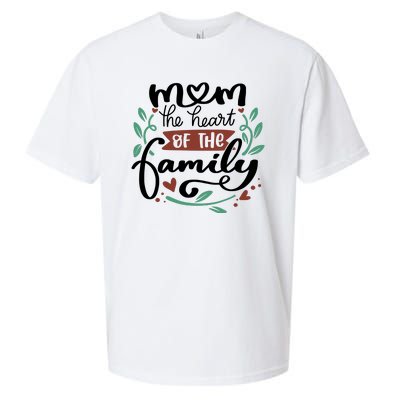 Mom The Heart Of The Family Cute Gift Sueded Cloud Jersey T-Shirt