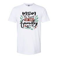 Mom The Heart Of The Family Cute Gift Softstyle CVC T-Shirt