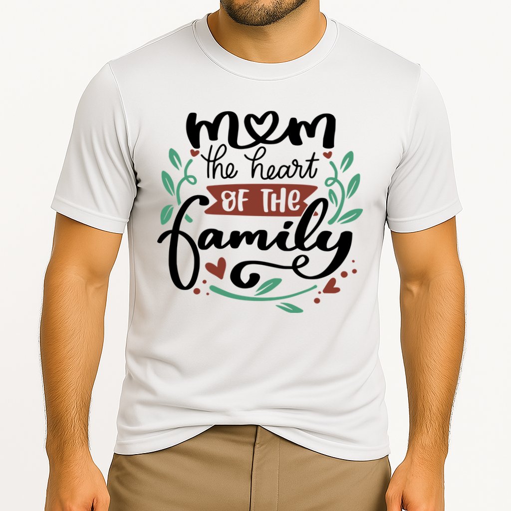 Mom The Heart Of The Family Cute Gift Cooling Performance Crew T-Shirt