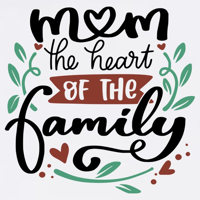 Mom The Heart Of The Family Cute Gift Cooling Performance Crew T-Shirt