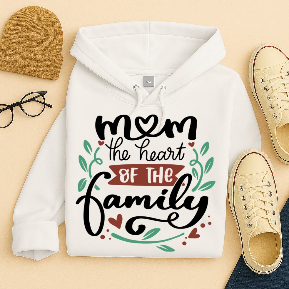 Mom The Heart Of The Family Cute Gift Hoodie