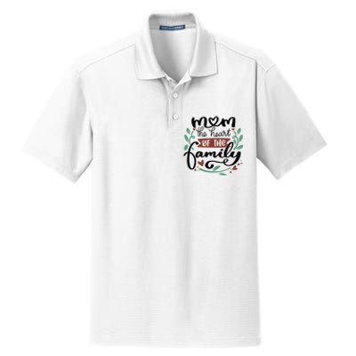 Mom The Heart Of The Family Cute Gift Dry Zone Grid Polo