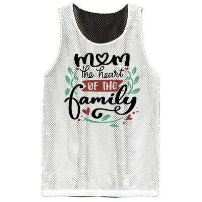 Mom The Heart Of The Family Cute Gift Mesh Reversible Basketball Jersey Tank