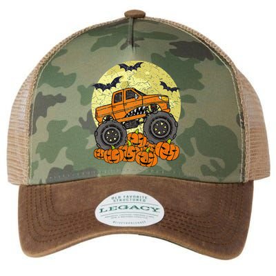 Monster Truck Halloween Jack O Lantern Moon Pumpkin Legacy Tie Dye Trucker Hat