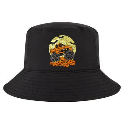 Monster Truck Halloween Jack O Lantern Moon Pumpkin Cool Comfort Performance Bucket Hat