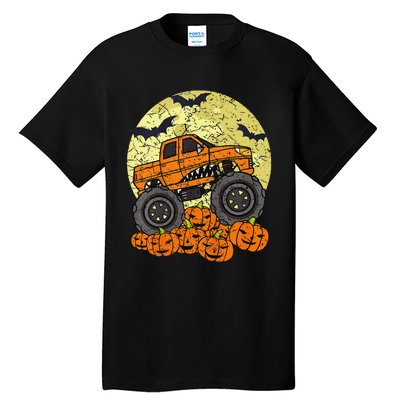 Monster Truck Halloween Jack O Lantern Moon Pumpkin Tall T-Shirt