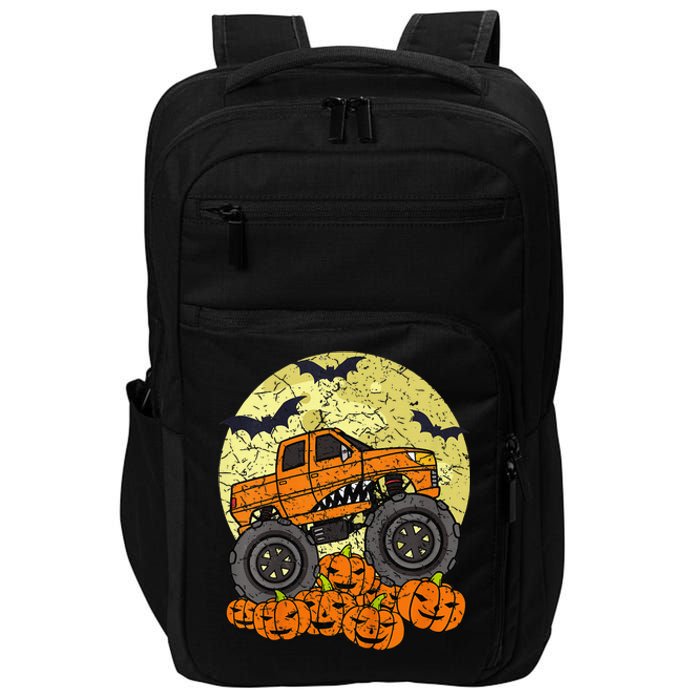 Monster Truck Halloween Jack O Lantern Moon Pumpkin Impact Tech Backpack