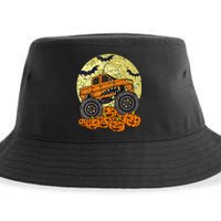 Monster Truck Halloween Jack O Lantern Moon Pumpkin Sustainable Bucket Hat