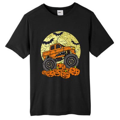 Monster Truck Halloween Jack O Lantern Moon Pumpkin Tall Fusion ChromaSoft Performance T-Shirt