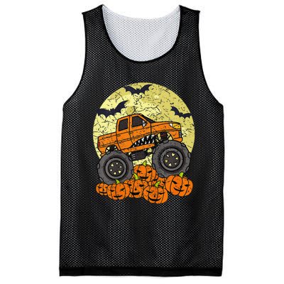 Monster Truck Halloween Jack O Lantern Moon Pumpkin Mesh Reversible Basketball Jersey Tank