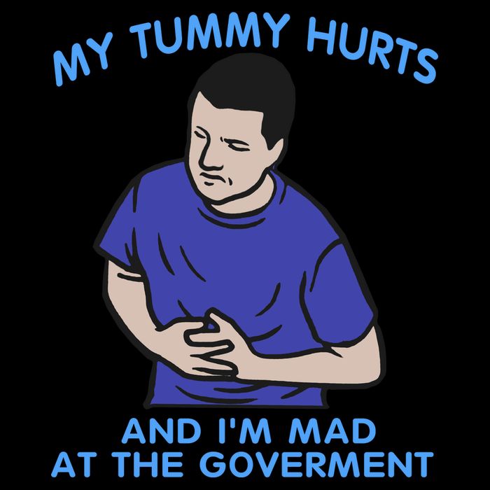 My Tummy Hurts And Im Mad At The Goverment Flexfit Unipanel Trucker Cap