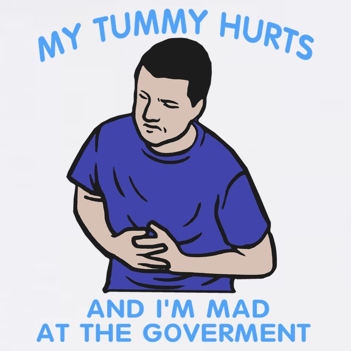 My Tummy Hurts And Im Mad At The Goverment Short Acrylic Beanie