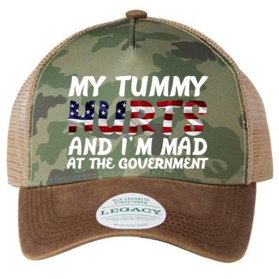 My Tummy Hurts And I'm Mad At The Government Legacy Tie Dye Trucker Hat