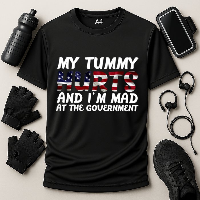 My Tummy Hurts And I'm Mad At The Government Cooling Performance Crew T-Shirt