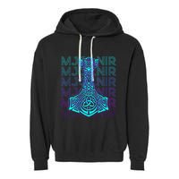 Mjolnir Thor Hammer Norse Mythology Retro Garment-Dyed Fleece Hoodie
