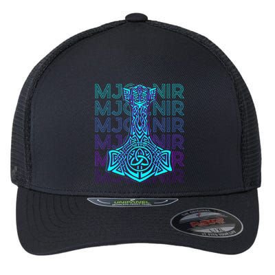 Mjolnir Thor Hammer Norse Mythology Retro Flexfit Unipanel Trucker Cap