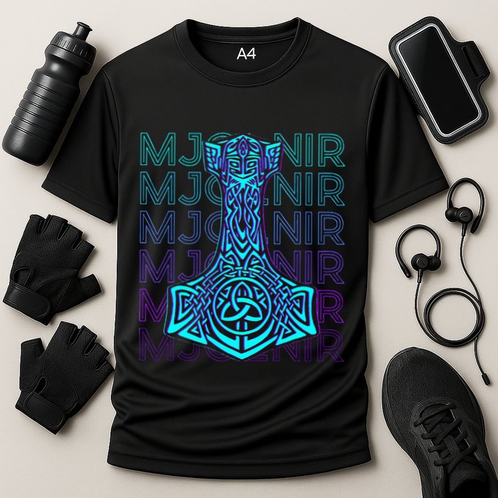 Mjolnir Thor Hammer Norse Mythology Retro Performance Shirt