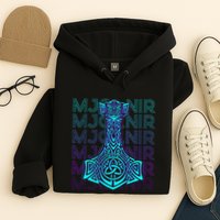 Mjolnir Thor Hammer Norse Mythology Retro Hoodie