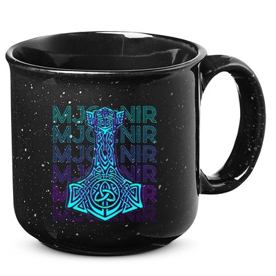 Mjolnir Thor Hammer Norse Mythology Retro 15oz Campfire Ceramic Mug