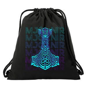 Mjolnir Thor Hammer Norse Mythology Retro Drawstring Bag