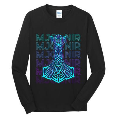 Mjolnir Thor Hammer Norse Mythology Retro Tall Long Sleeve T-Shirt