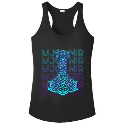 Mjolnir Thor Hammer Norse Mythology Retro Ladies PosiCharge Competitor Racerback Tank