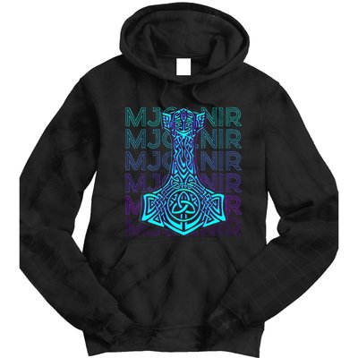 Mjolnir Thor Hammer Norse Mythology Retro Tie Dye Hoodie